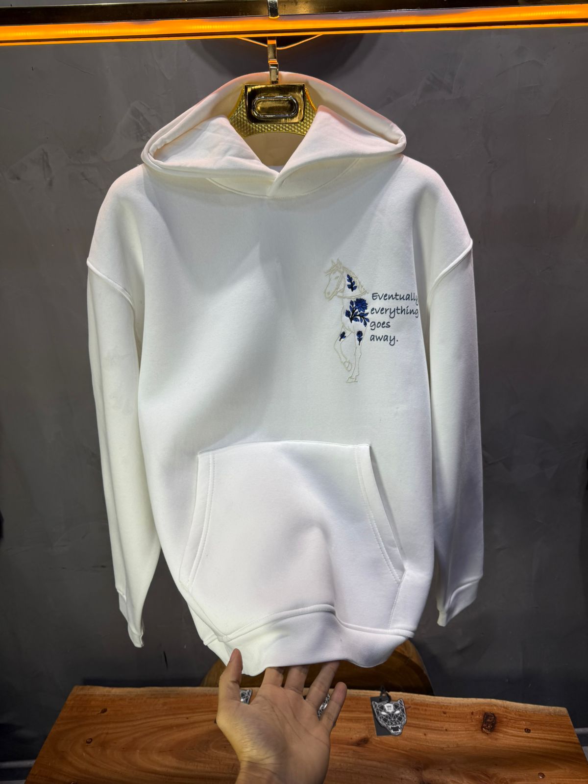 Hoodie Blanc Cheval Oversize 4957 - ZG PREMIUM
