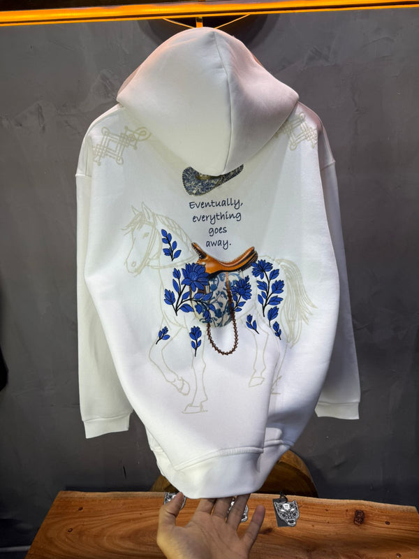 Hoodie Blanc Cheval Oversize 4957