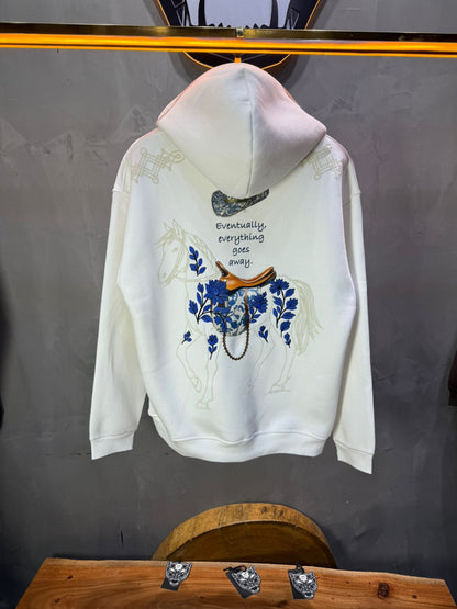 Hoodie Blanc Cheval Oversize 4957 - ZG PREMIUM