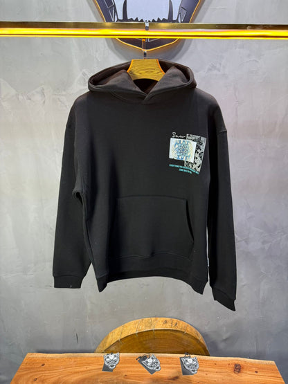 Hoodie Noir Design Artistique Bleu Oversize 5012 - ZG PREMIUM