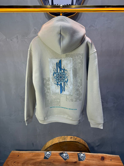 Hoodie beige Design Artistique Bleu Oversize 5012 - ZG PREMIUM
