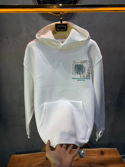 Hoodie Blanc Design Artistique Bleu Oversize 5012 - ZG PREMIUM