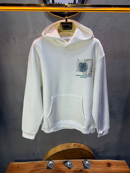 Hoodie Blanc Design Artistique Bleu Oversize 5012 - ZG PREMIUM