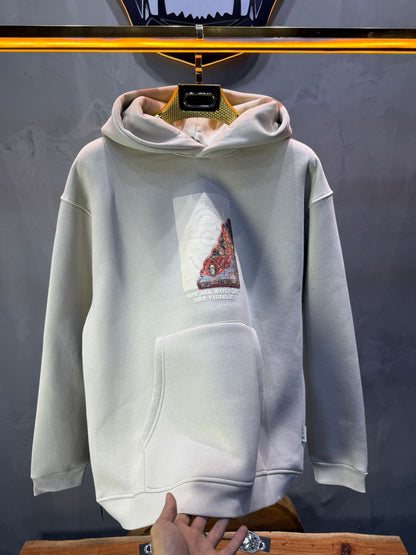 Hoodie beige Imprimé Visage Artistique 4959 - ZG PREMIUM
