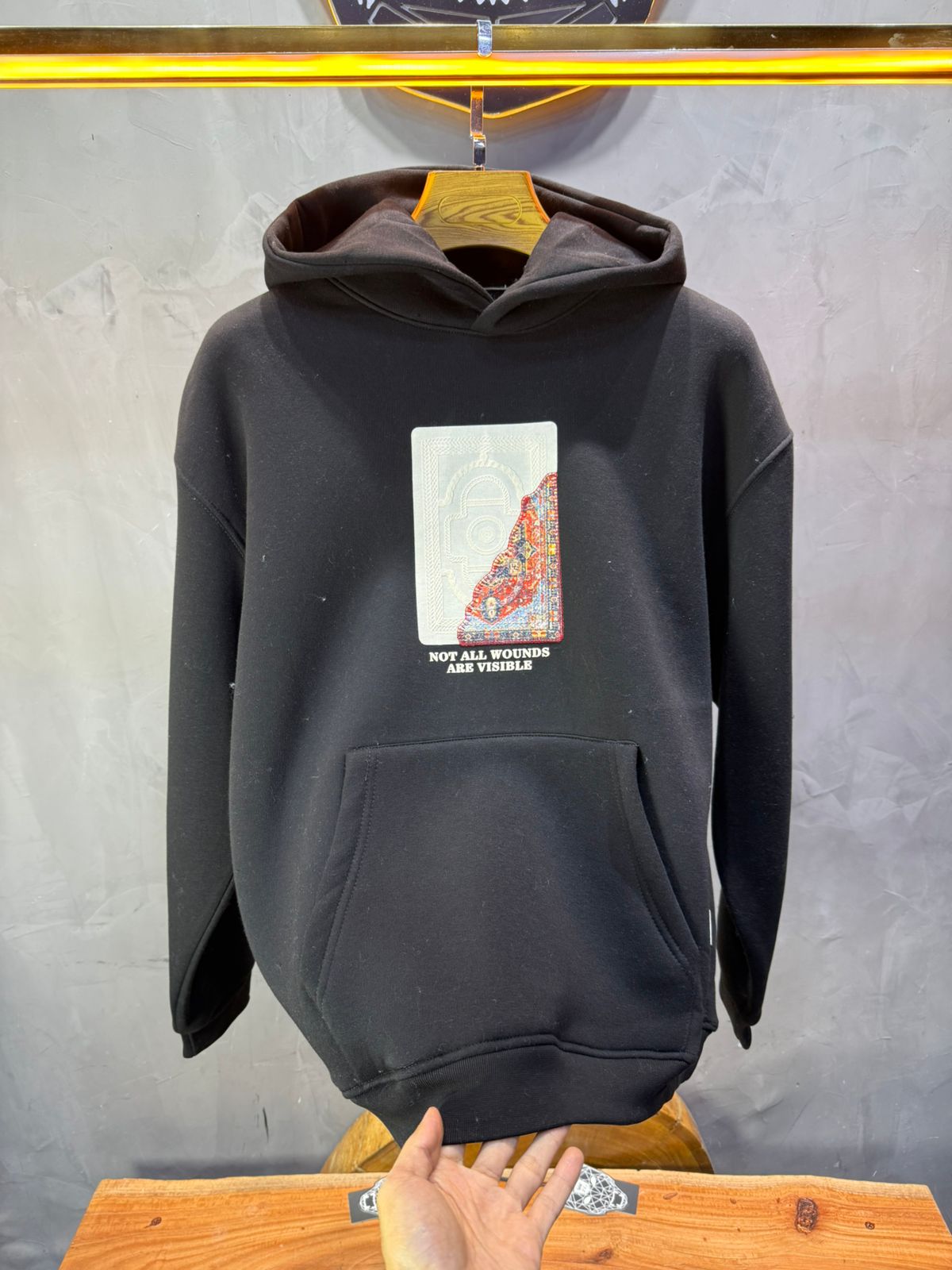 Hoodie black Imprimé Visage Artistique 4959 - ZG PREMIUM