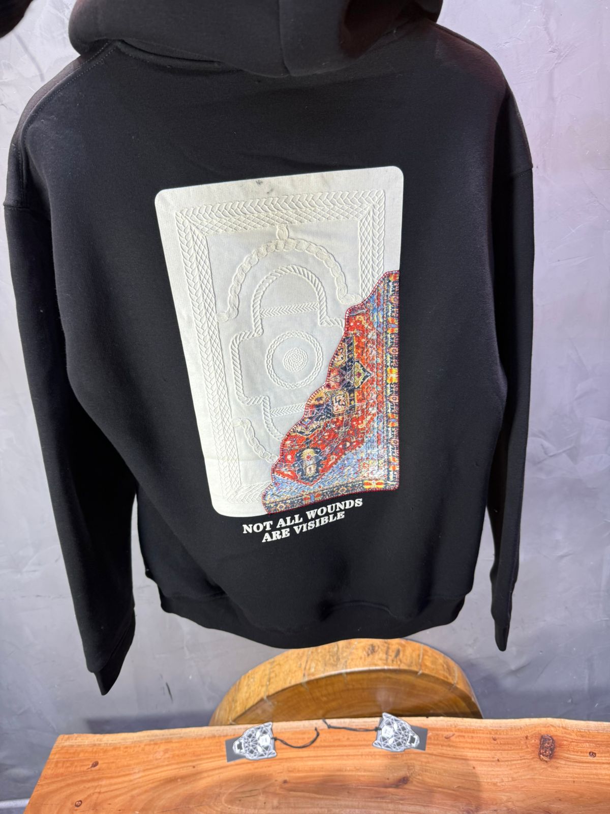 Hoodie black Imprimé Visage Artistique 4959 - ZG PREMIUM