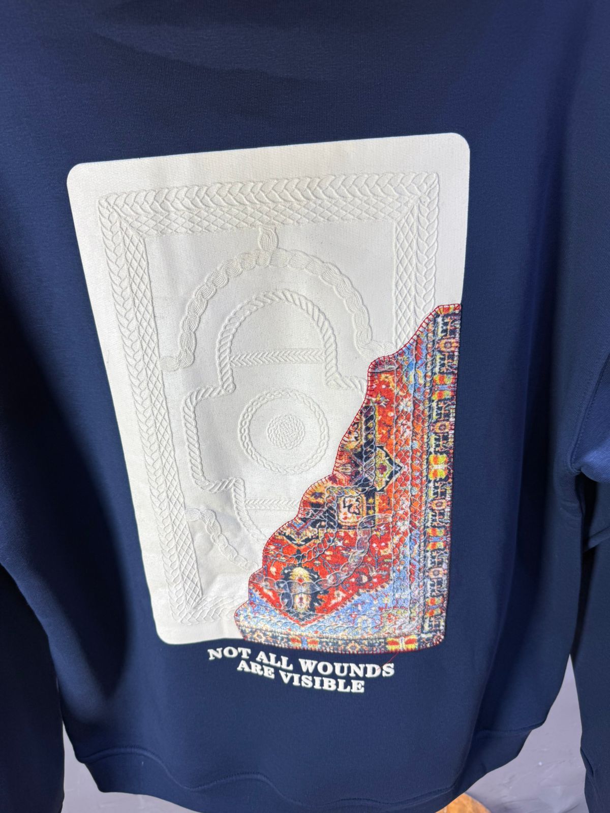 Hoodie blue Imprimé Visage Artistique 4959 - ZG PREMIUM
