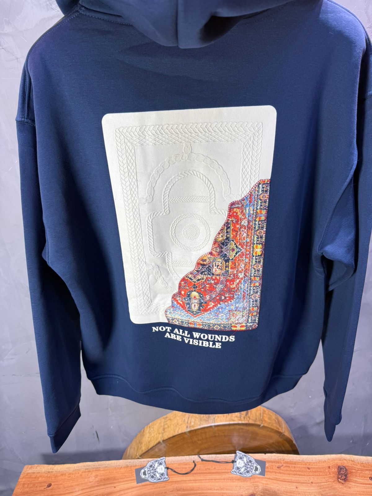 Hoodie blue Imprimé Visage Artistique 4959 - ZG PREMIUM