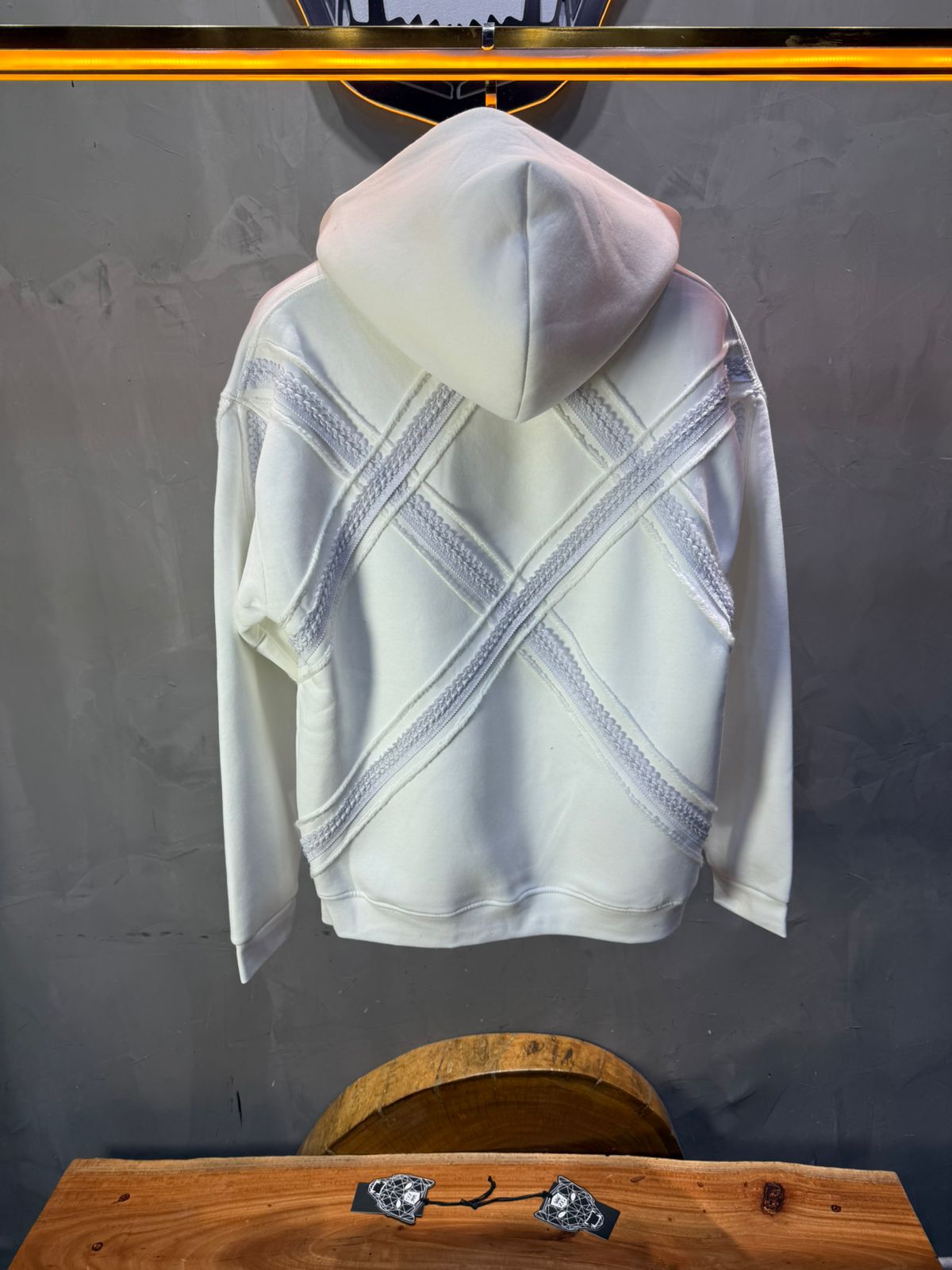 Hoodie Blanc Broderie X Argentée Sann 5002 - ZG PREMIUM