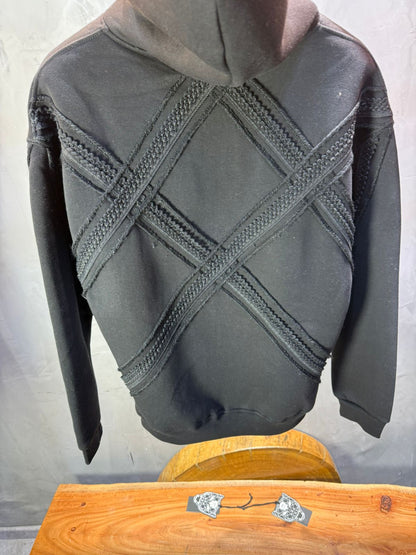 Hoodie Black Broderie X Argentée Sann 5002 - ZG PREMIUM