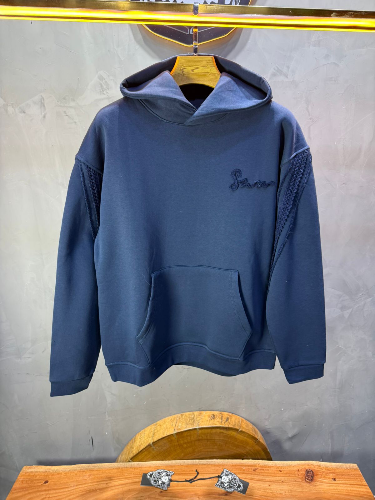 Hoodie Blue Broderie X Argentée Sann 5002 - ZG PREMIUM