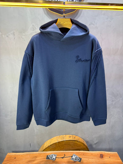 Hoodie Blue Broderie X Argentée Sann 5002 - ZG PREMIUM
