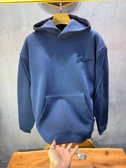 Hoodie Blue Broderie X Argentée Sann 5002 - ZG PREMIUM