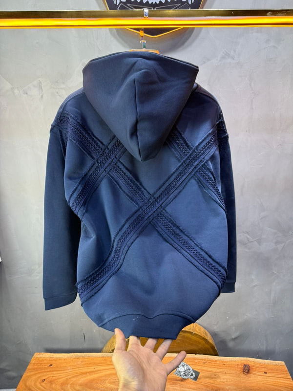 Hoodie Blue Broderie X Argentée Sann 5002