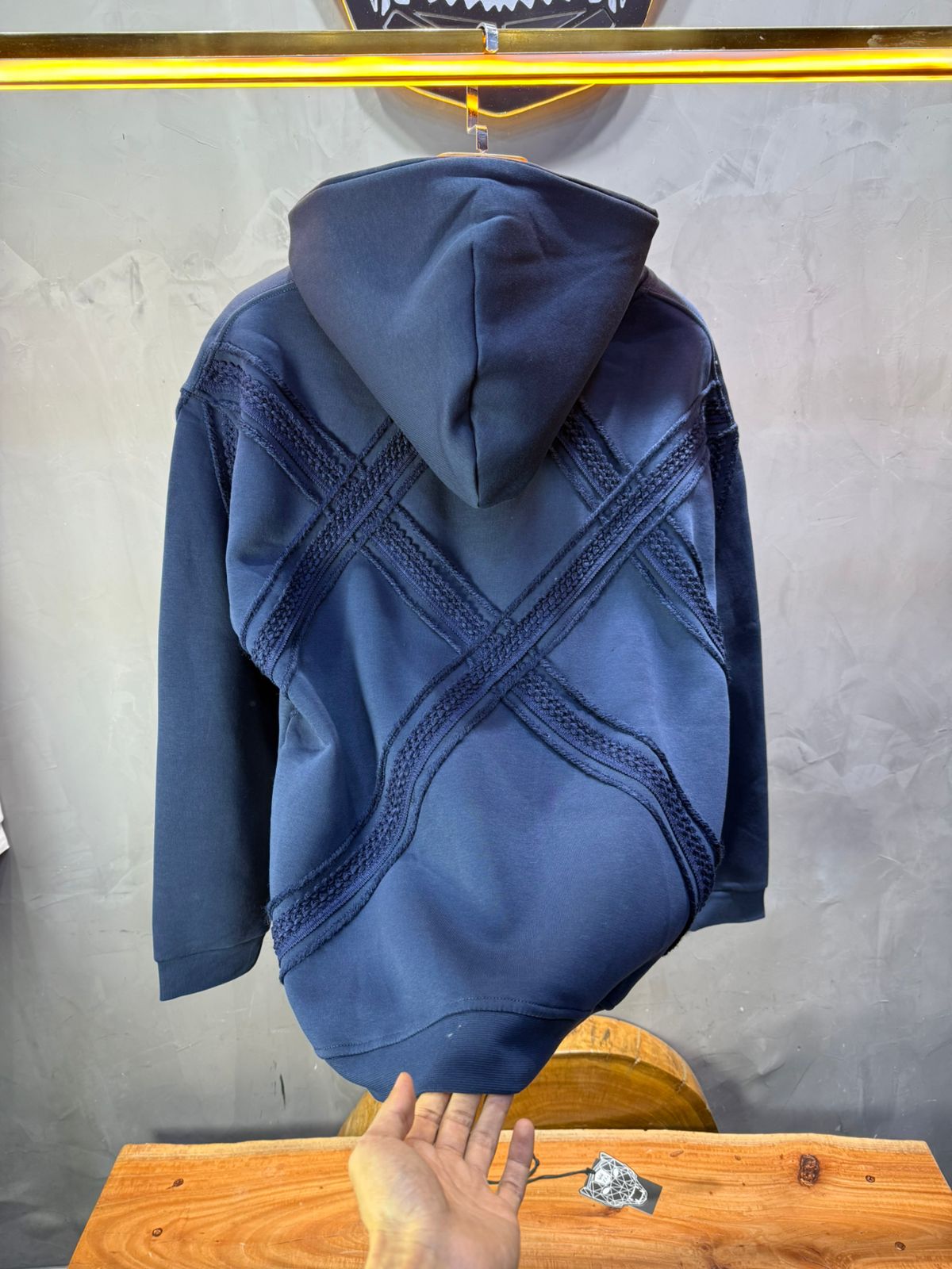 Hoodie Blue Broderie X Argentée Sann 5002 - ZG PREMIUM