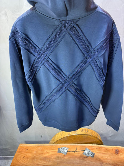 Hoodie Blue Broderie X Argentée Sann 5002 - ZG PREMIUM