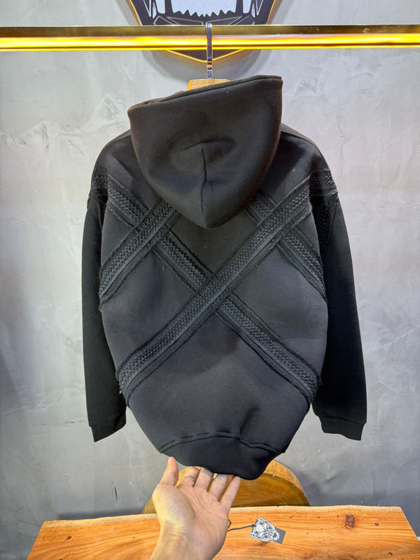 Hoodie Black Broderie X Argentée Sann 5002