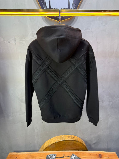 Hoodie Black Broderie X Argentée Sann 5002 - ZG PREMIUM
