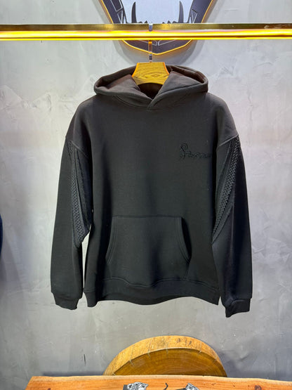 Hoodie Black Broderie X Argentée Sann 5002 - ZG PREMIUM