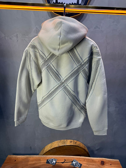 Hoodie Beige Broderie X Argentée Sann 5002 - ZG PREMIUM