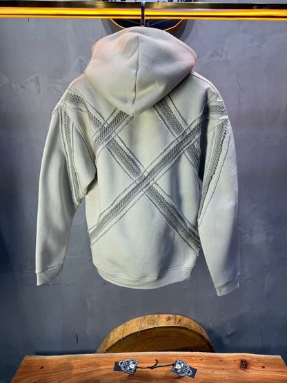 Hoodie Beige Broderie X Argentée Sann 5002 - ZG PREMIUM