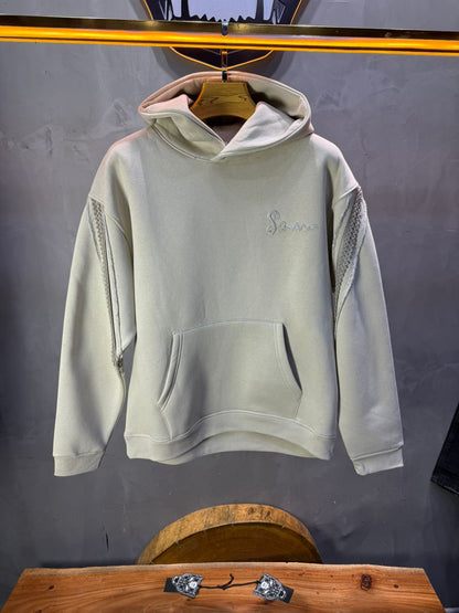 Hoodie Beige Broderie X Argentée Sann 5002 - ZG PREMIUM