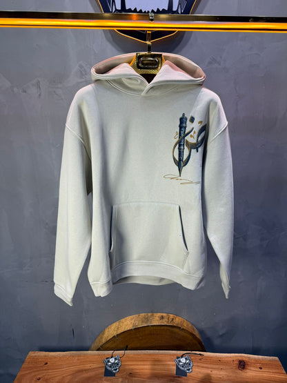 Hoodie beige Broderie Sabre Calligraphie Arabe Sann 5010 - ZG PREMIUM