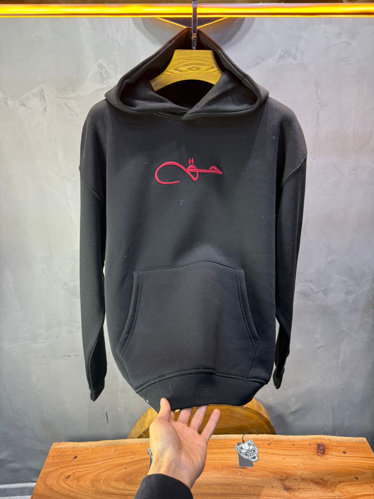 Hoodie noir Calligraphie Arabe oversize 4988 - ZG PREMIUM