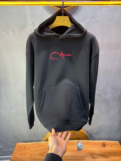 Hoodie noir Calligraphie Arabe oversize 4988 - ZG PREMIUM