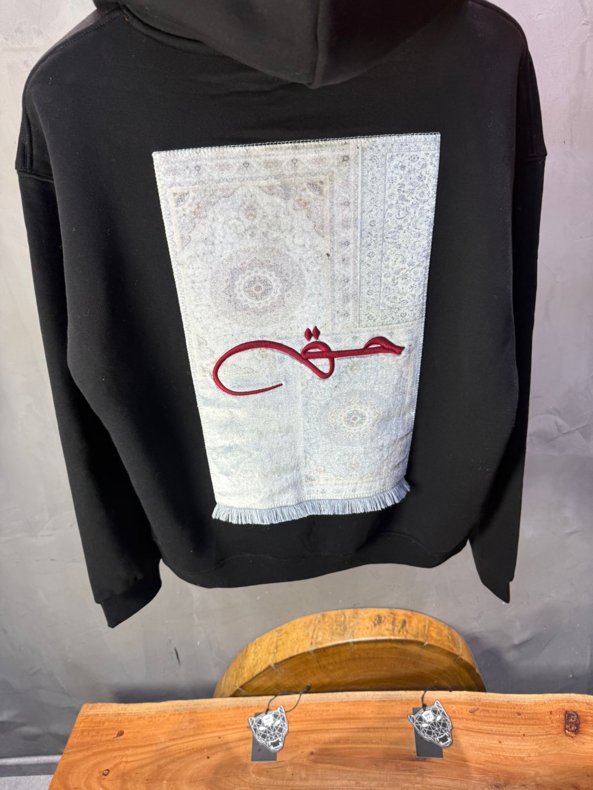 Hoodie noir Calligraphie Arabe oversize 4988 - ZG PREMIUM