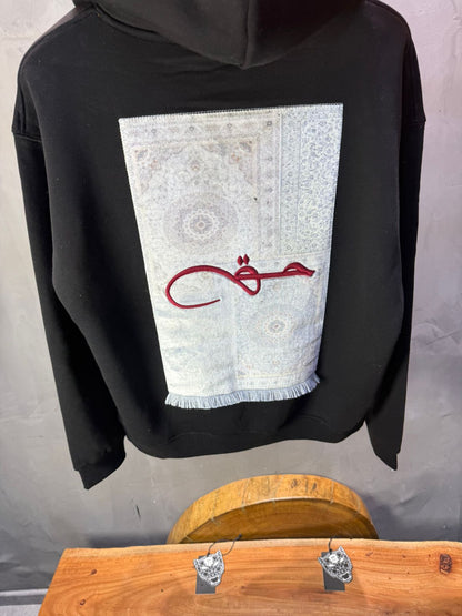 Hoodie noir Calligraphie Arabe oversize 4988 - ZG PREMIUM