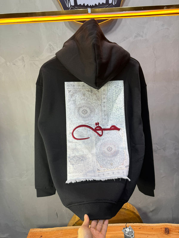 Hoodie noir Calligraphie Arabe oversize 4988