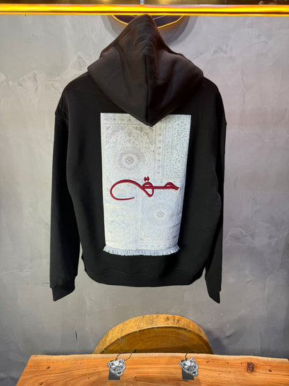 Hoodie noir Calligraphie Arabe oversize 4988 - ZG PREMIUM