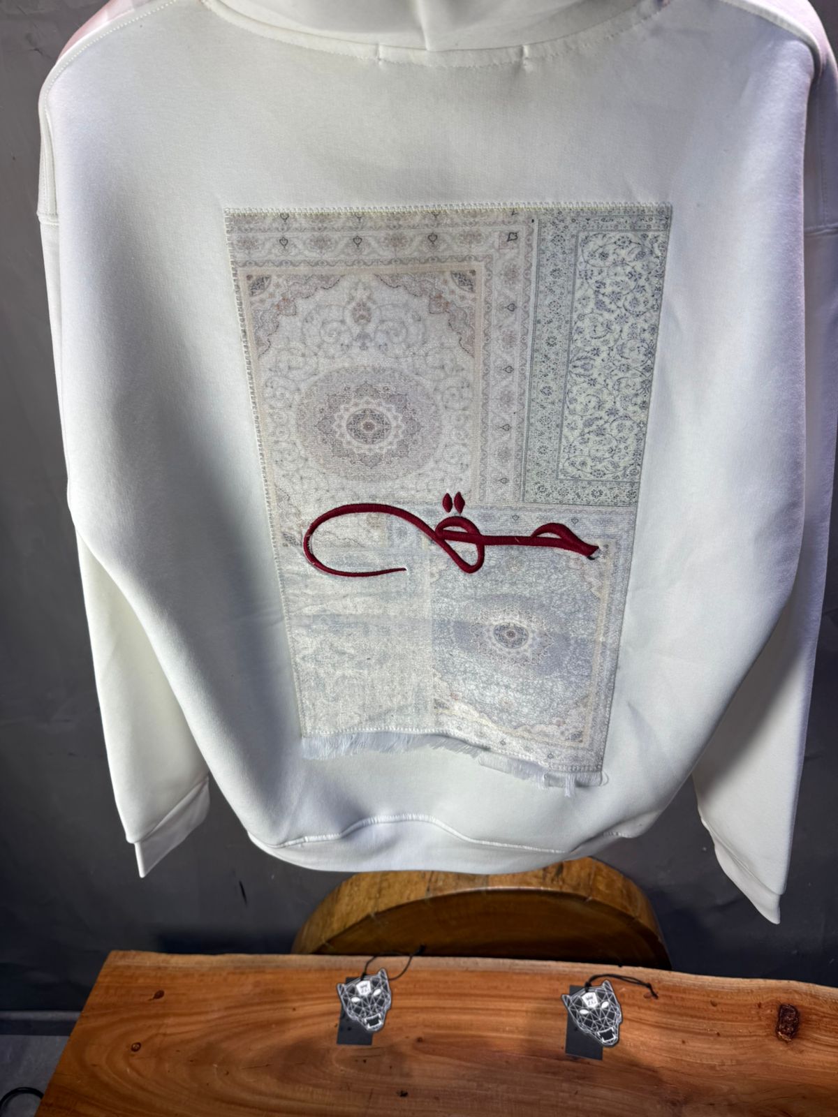 Hoodie blanc Calligraphie Arabe oversize 4988 - ZG PREMIUM