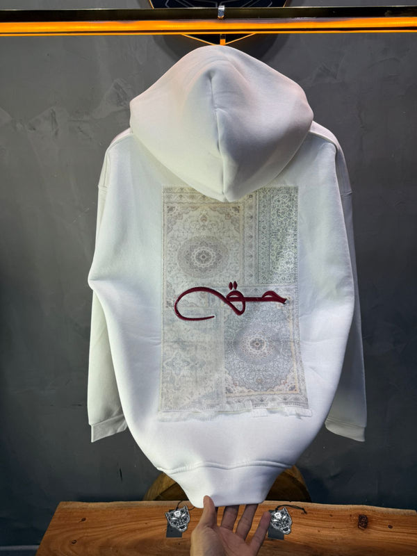 Hoodie blanc Calligraphie Arabe oversize 4988