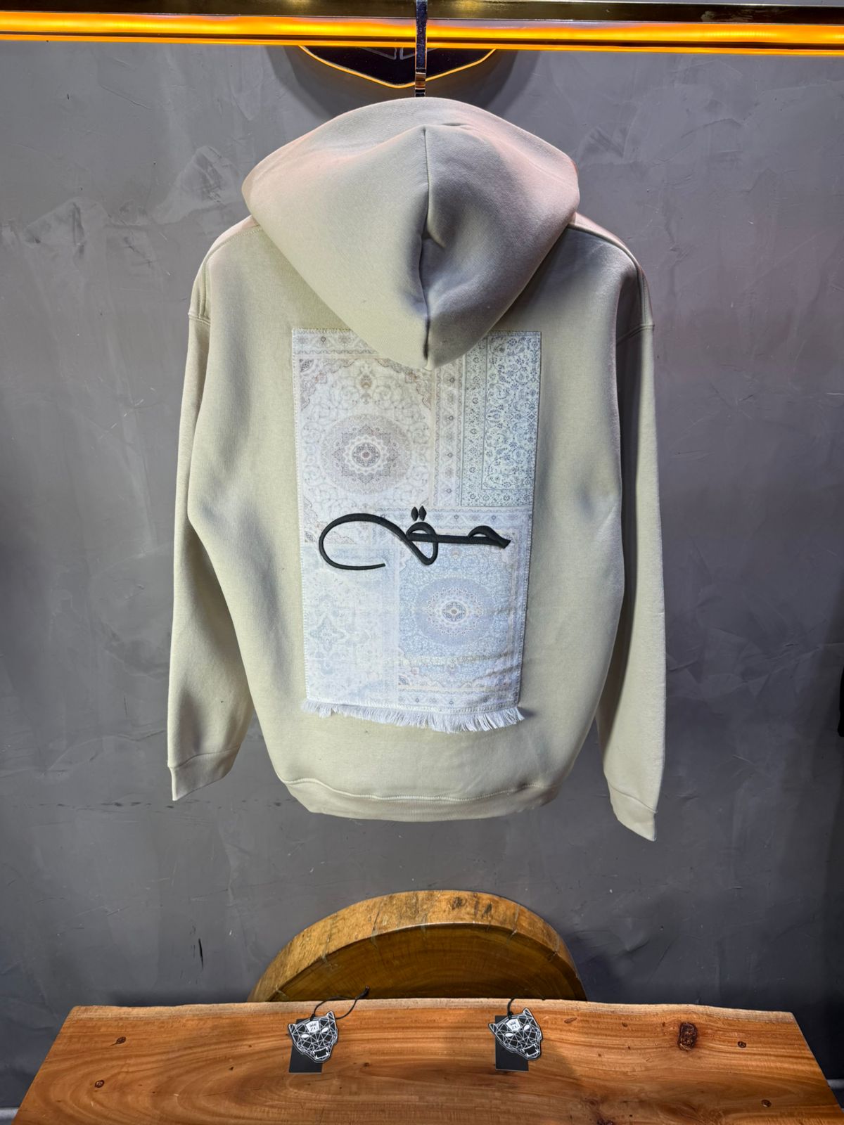 Hoodie beige Calligraphie Arabe oversize 4988 - ZG PREMIUM