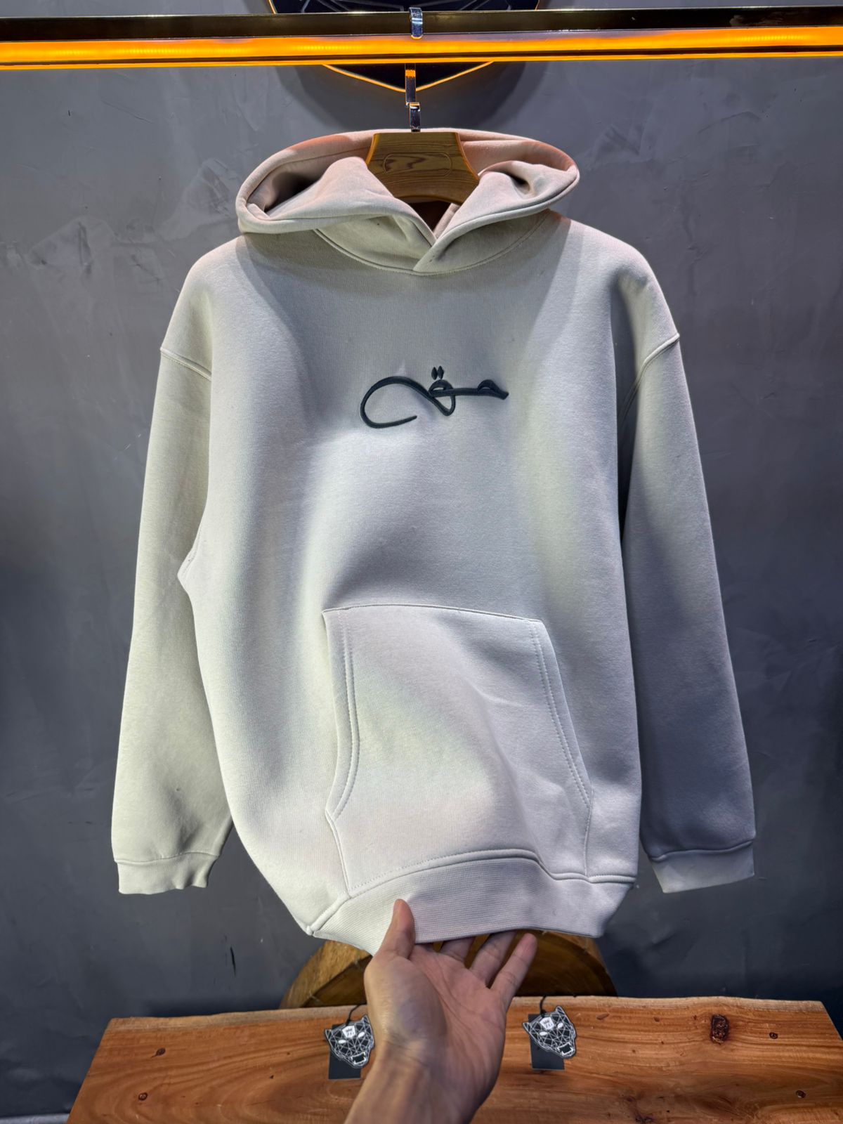 Hoodie beige Calligraphie Arabe oversize 4988 - ZG PREMIUM
