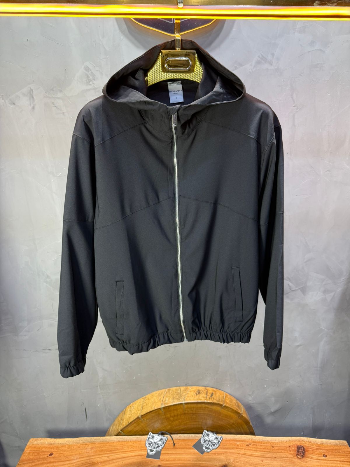 Veste marrakech Coupe-Vent noir Capuche 2615