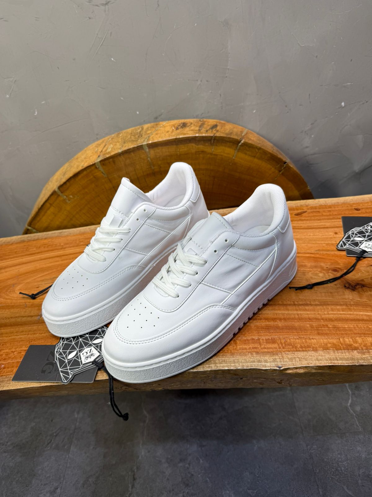 Sneakers Blanc Classique Semelle Plateforme - ZG PREMIUM