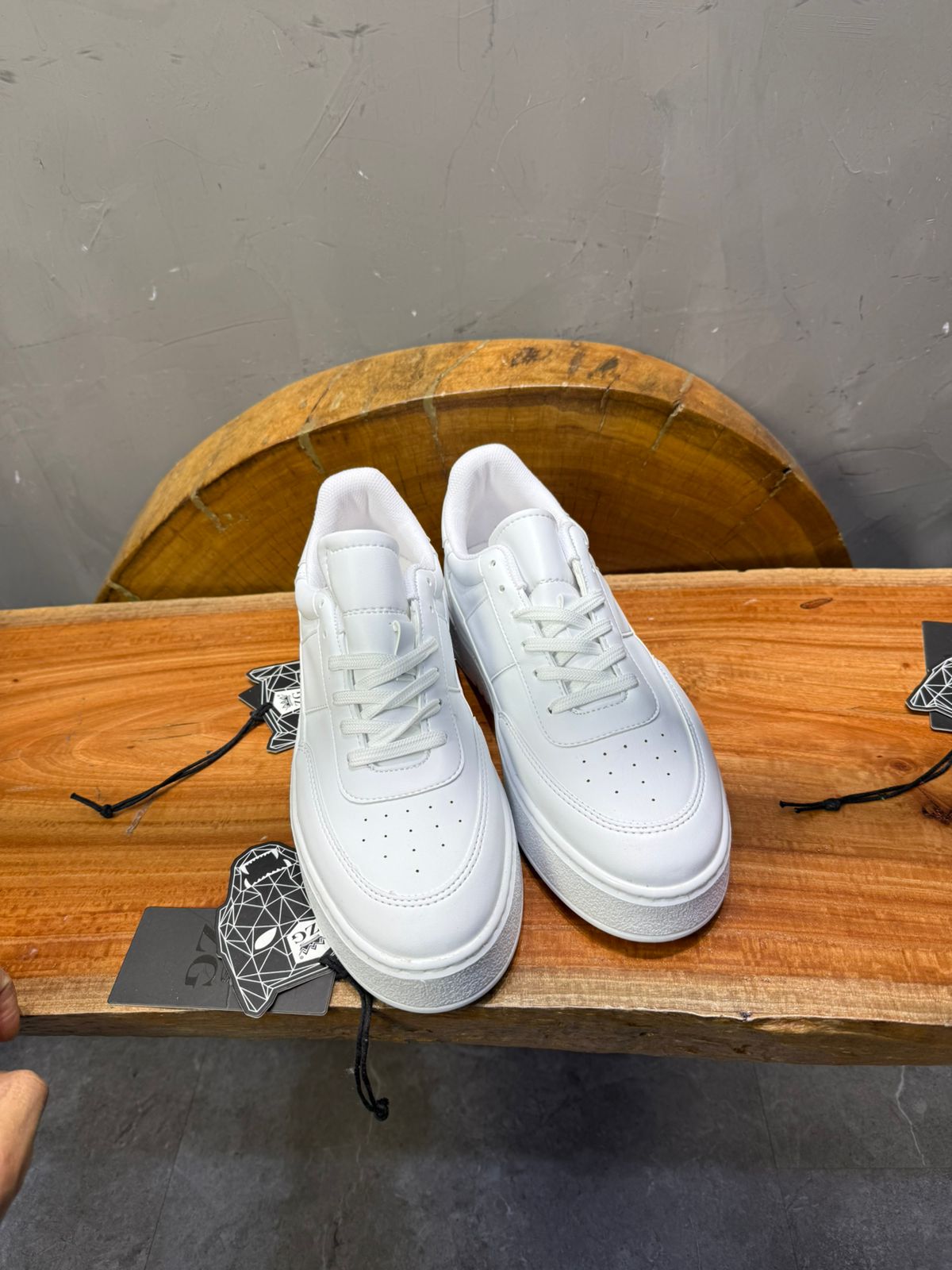 Sneakers Blanc Classique Semelle Plateforme - ZG PREMIUM