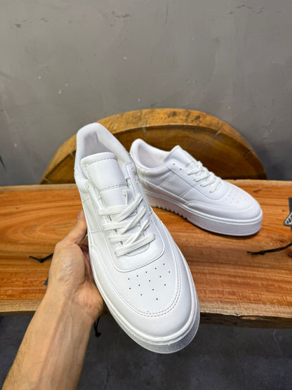 Sneakers Blanc Classique Semelle Plateforme - ZG PREMIUM