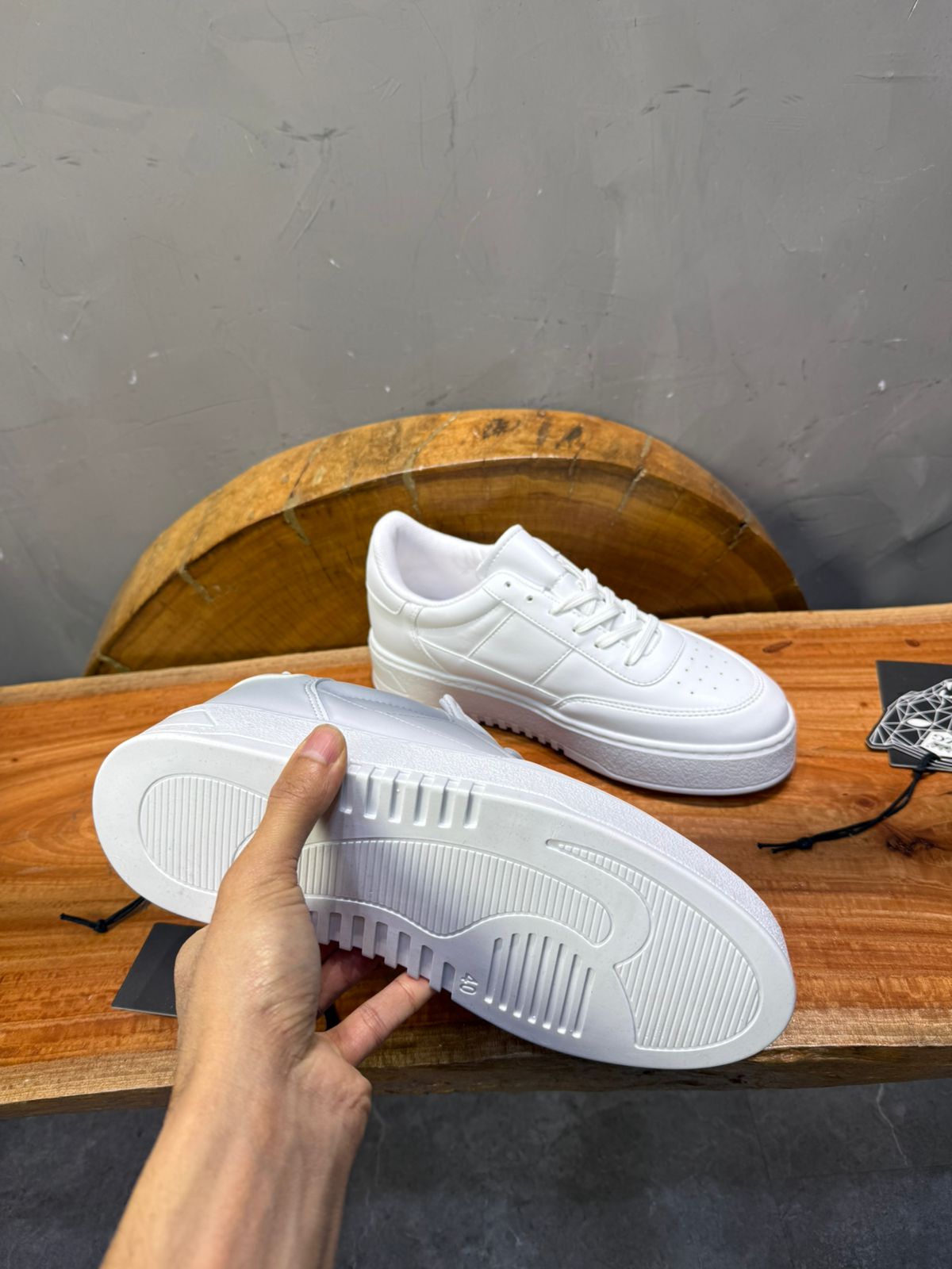 Sneakers Blanc Classique Semelle Plateforme - ZG PREMIUM