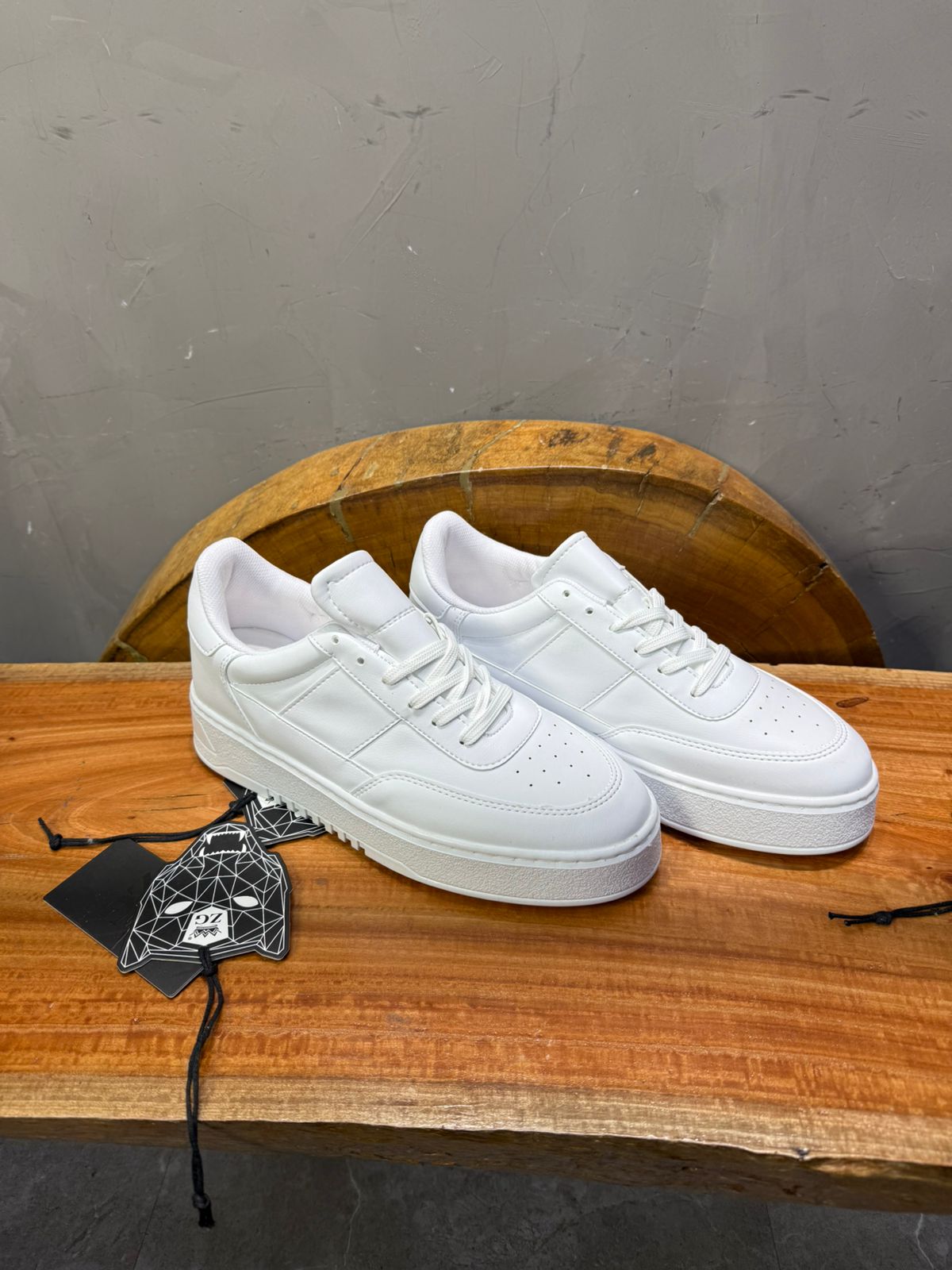 Sneakers Blanc Classique Semelle Plateforme - ZG PREMIUM