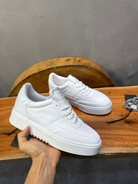 Sneakers Blanc Classique Semelle Plateforme - ZG PREMIUM