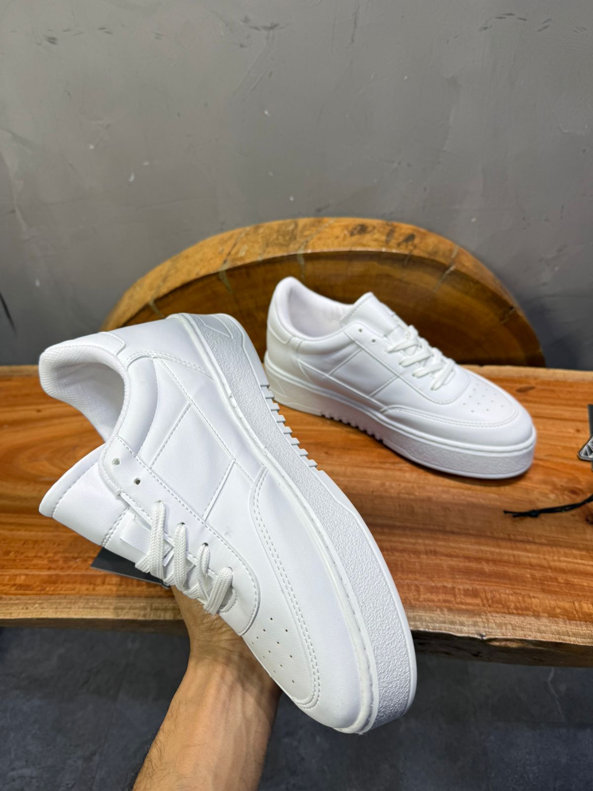 Sneakers Blanc Classique Semelle Plateforme - ZG PREMIUM