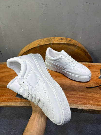 Sneakers Blanc Classique Semelle Plateforme - ZG PREMIUM