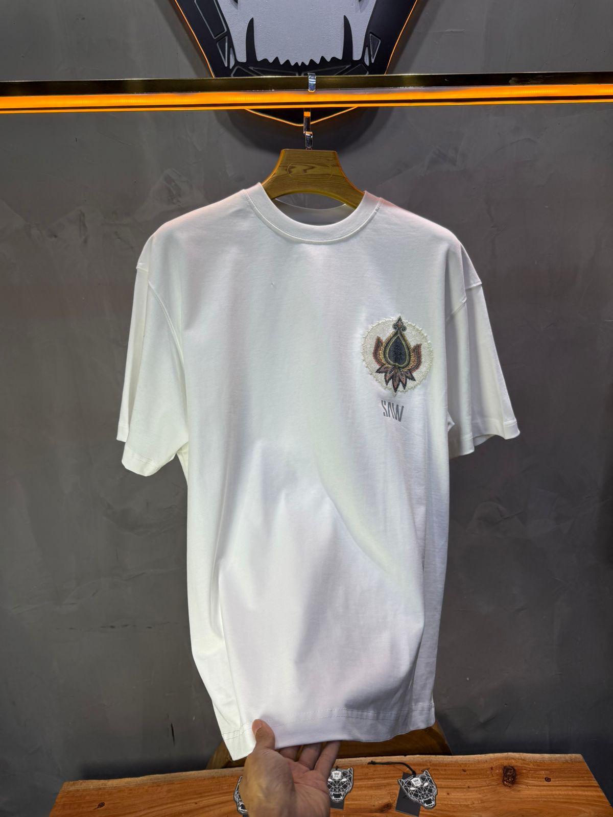 T-Shirt Blanc Oversize Broderie Paisley Baroque SAW 5112
