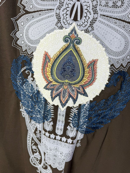 T-Shirt brown Oversize Broderie Paisley Baroque SAW 5112
