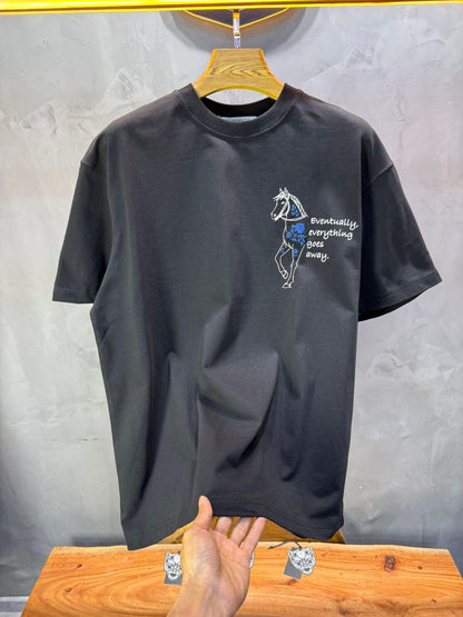 T-Shirt Noir Oversize Broderie Cheval 5054