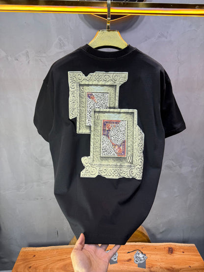 T-Shirt Oversize SAW Baroque 3D Oriental Paisley Noir Premium 5107